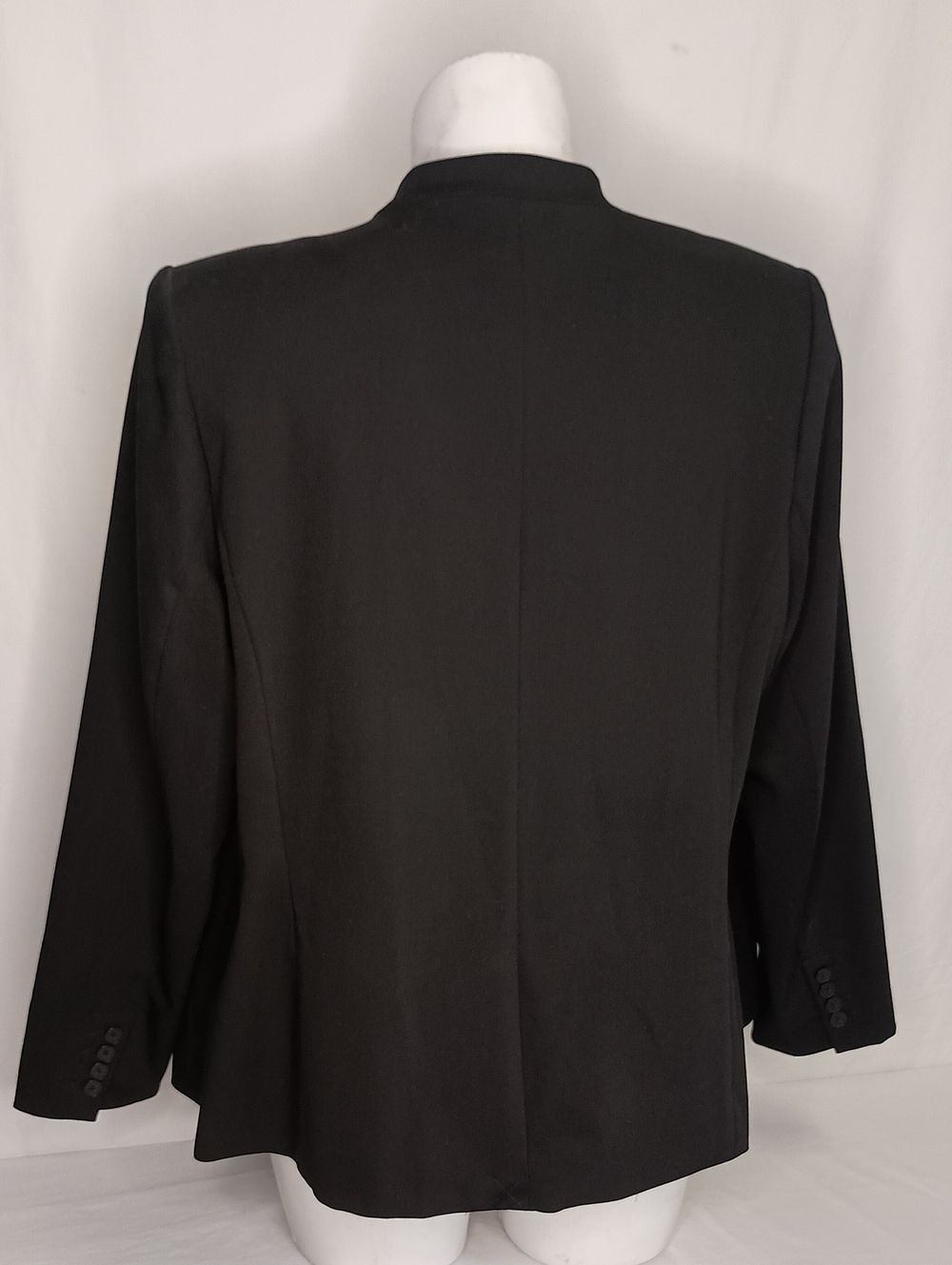 Liz Claiborne Career Women's Size 20W Collarless Blazer Black Dressy Minimalist - Picture 5 of 11